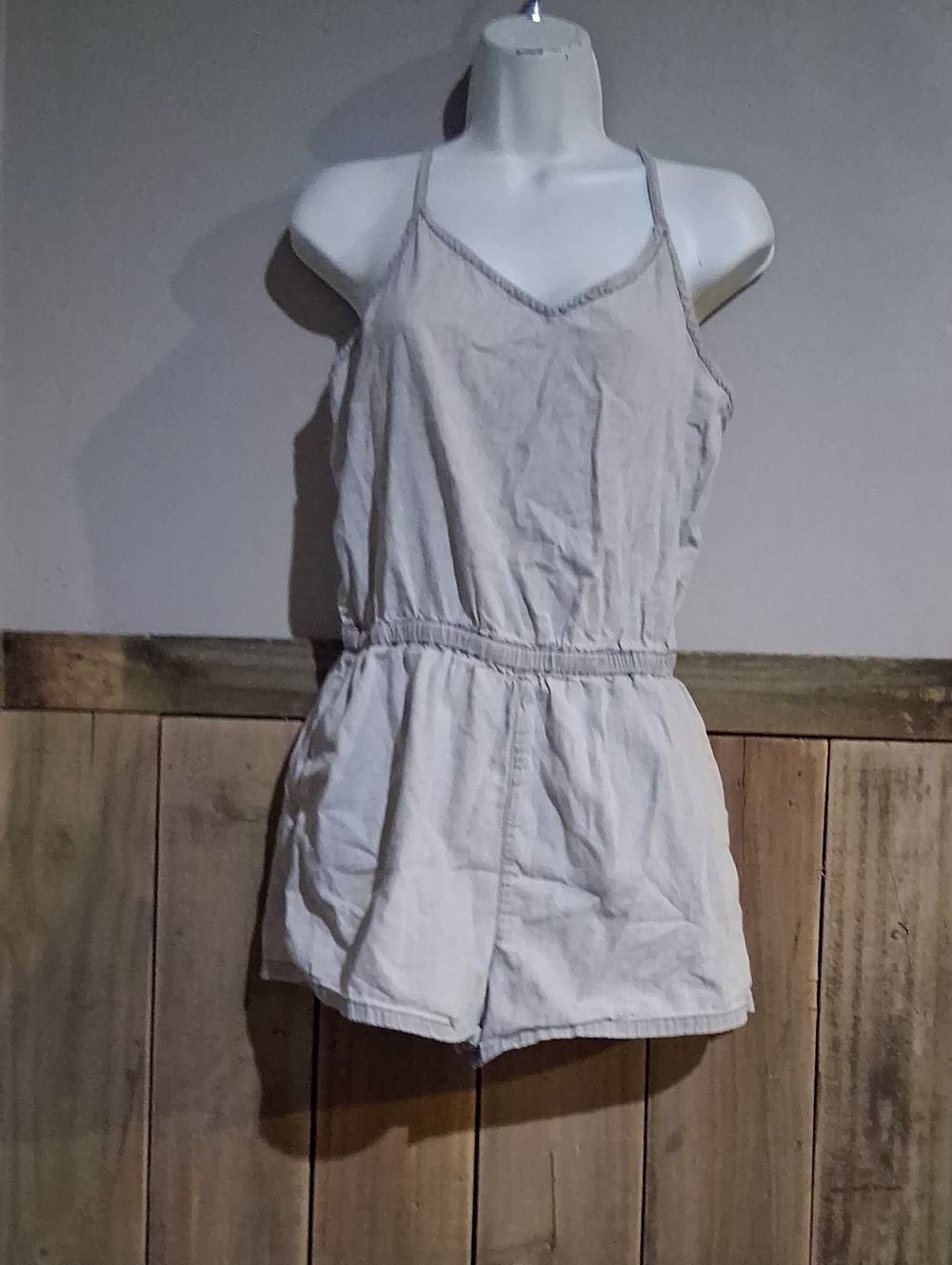 Forever 21 Light Gray Spaghetti-Strap Romper